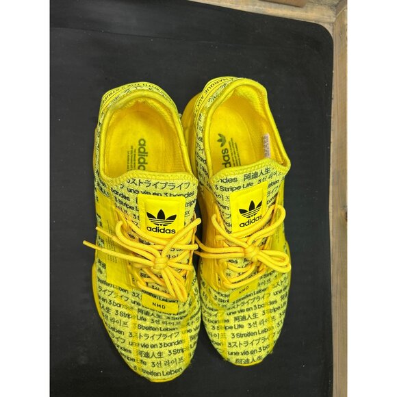 Adidas NMD_R1 V2 All Over Print Yellow Sneakers Size 12 Mens Athletic Shoes - Picture 4 of 12